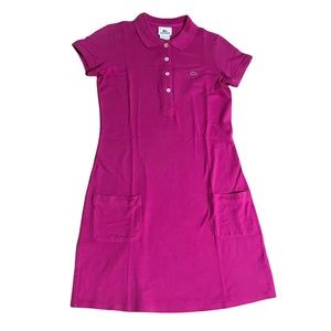 Lacoste Stretch Cotton Piqué Polo Dress in Pink